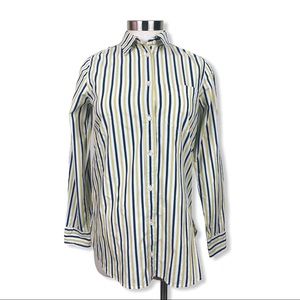 J. Crew Navy & Mustard Yellow Button Down Size 0